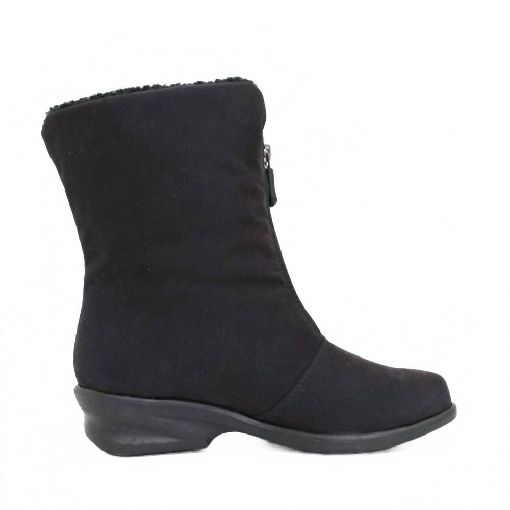 NEW TOE WARMERS women's michelle front zip boots in black